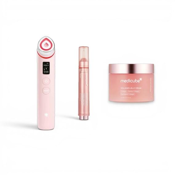 Премиальный набор для сияния и упругости кожи Medicube AGE-R Booster Pro Pink Edition + Booster Serum + Collagen Jelly Cream MEDICUBE 1 шт + 110 мл + 15 мл