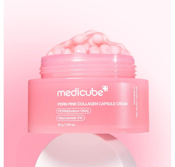 Укрепляющий капсульный крем с ПДРН и пептидами Medicube PDRN Pink Collagen Capsule Cream MEDICUBE 55 мл