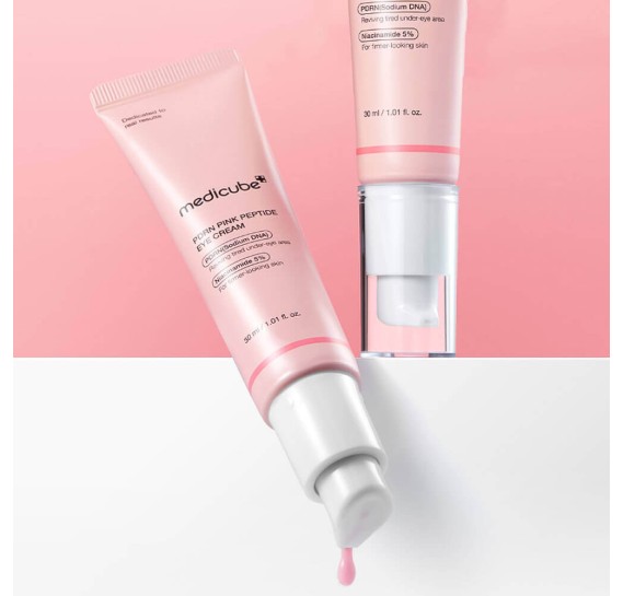 Омолаживающий и осветляющий крем для век с ПДРН и пептидами Medicube PDRN Pink Peptide Eye Cream MEDICUBE 30 мл