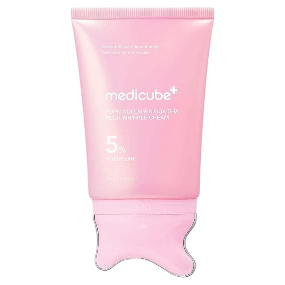 Массажный крем для шеи и овала лица с ПДРН medicube PDRN Collagen Gua Sha Neck Wrinkle Cream MEDICUBE 90 г