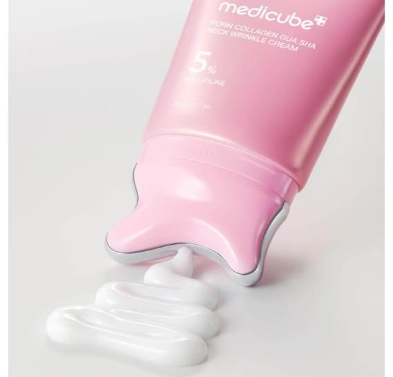 Массажный крем для шеи и овала лица с ПДРН medicube PDRN Collagen Gua Sha Neck Wrinkle Cream MEDICUBE 90 г