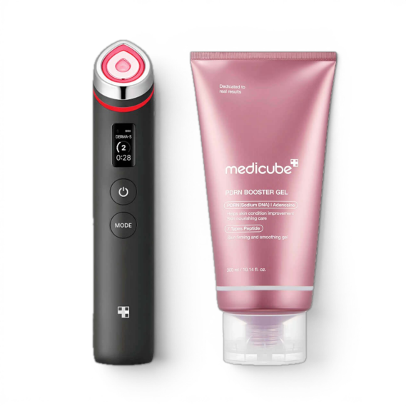 Набор Микротоковый аппарат Medicube AGE-R Booster Pro Black и Бустер-гель PDRN Booster Gel MEDICUBE 1 шт + 300 мл