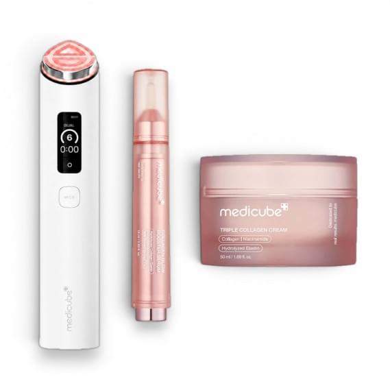 Набор для сияния и упругости кожи с коллагеном Medicube AGE-R Booster Pro X2 + Collagen Glow Booster Serum + Triple Collagen Cream White MEDICUBE 1 шт + 50 мл + 15 мл