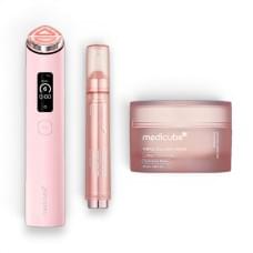 Набор для сияния и упругости кожи с коллагеном Medicube AGE-R Booster Pro X2 + Collagen Glow Booster Serum + Triple Collagen Cream Pink