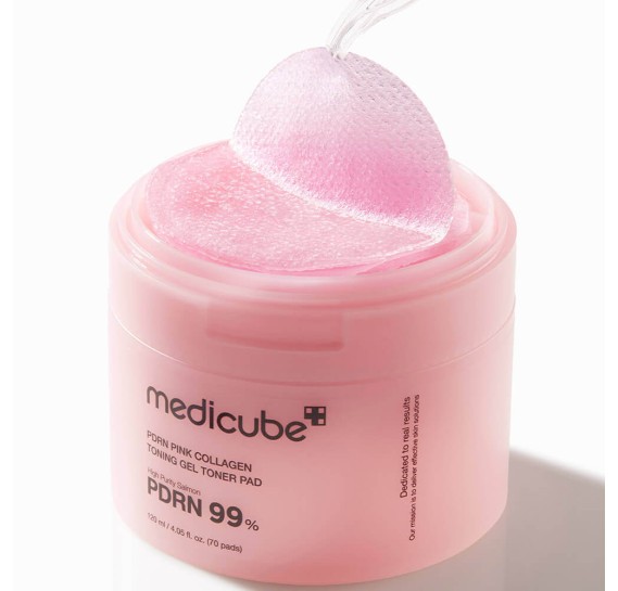 Гелевые тонер-пэды с ПДРН и коллагеном Medicube PDRN Pink Collagen Toning Gel Toner Pad MEDICUBE 70 шт