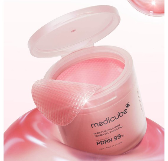 Гелевые тонер-пэды с ПДРН и коллагеном Medicube PDRN Pink Collagen Toning Gel Toner Pad MEDICUBE 70 шт