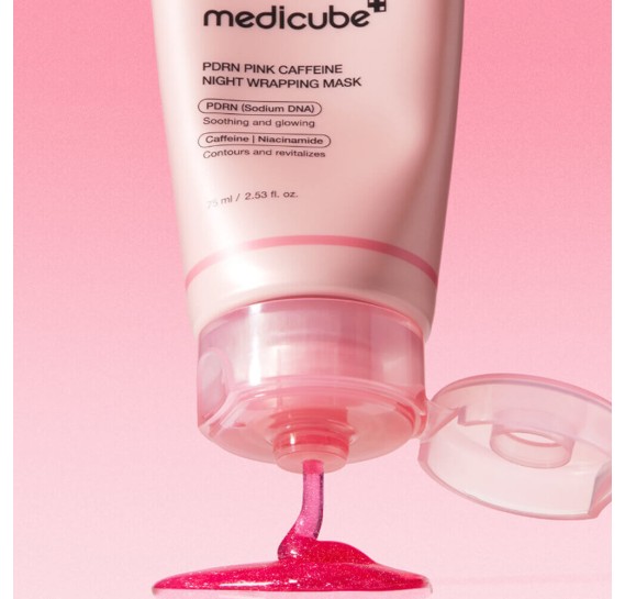 Ночная маска-плёнка с ПДРН и кофеином Medicube PDRN Pink Caffeine Night Wrapping Mask MEDICUBE 75 мл