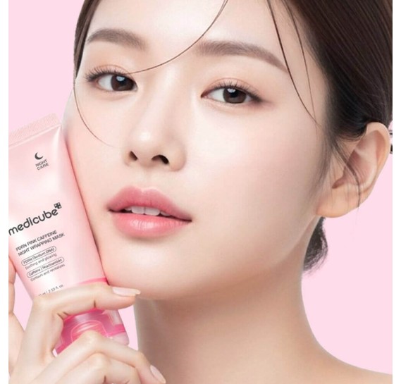 Ночная маска-плёнка с ПДРН и кофеином Medicube PDRN Pink Caffeine Night Wrapping Mask MEDICUBE 75 мл