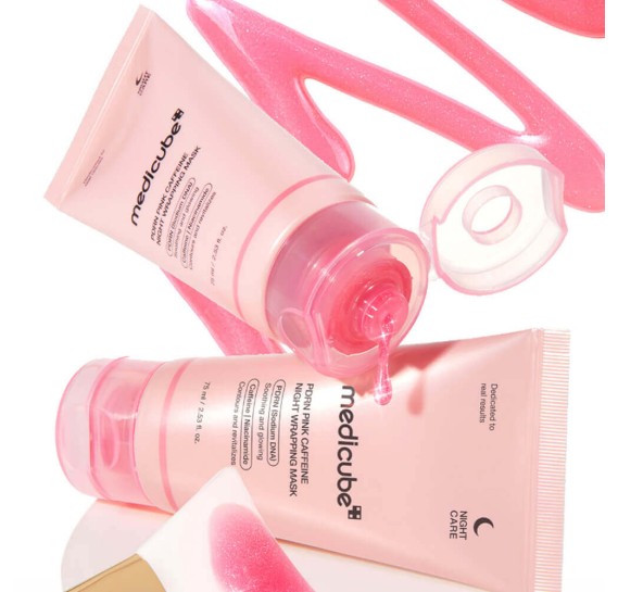 Ночная маска-плёнка с ПДРН и кофеином Medicube PDRN Pink Caffeine Night Wrapping Mask MEDICUBE 75 мл