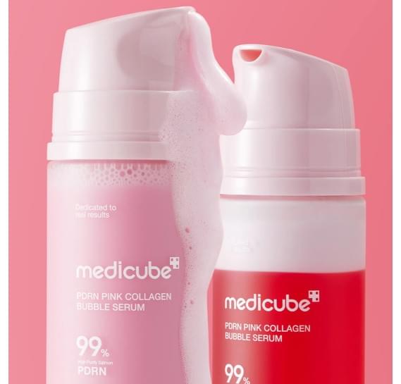 Пузырьковая сыворотка с коллагеном и ПДРН medicube PDRN Pink Collagen Bubble Serum MEDICUBE 95 мл