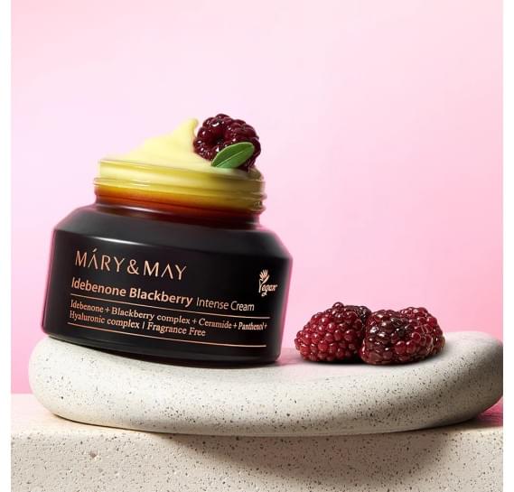 Інтенсивний крем для обличчя з ідебеноном та комплексом ожини Mary&May Idebenone Blackberry Complex Intensive Total Care Cream 70 мл