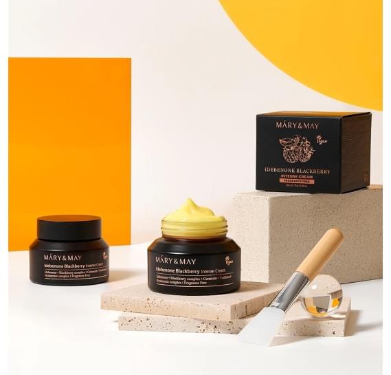 Інтенсивний крем для обличчя з ідебеноном та комплексом ожини Mary&May Idebenone Blackberry Complex Intensive Total Care Cream 70 мл