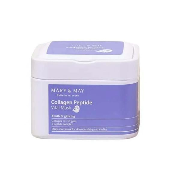 Набор увлажняющих лифтинг-масок с пептидами Mary&May Collagen Peptide Vital Mask 30 шт