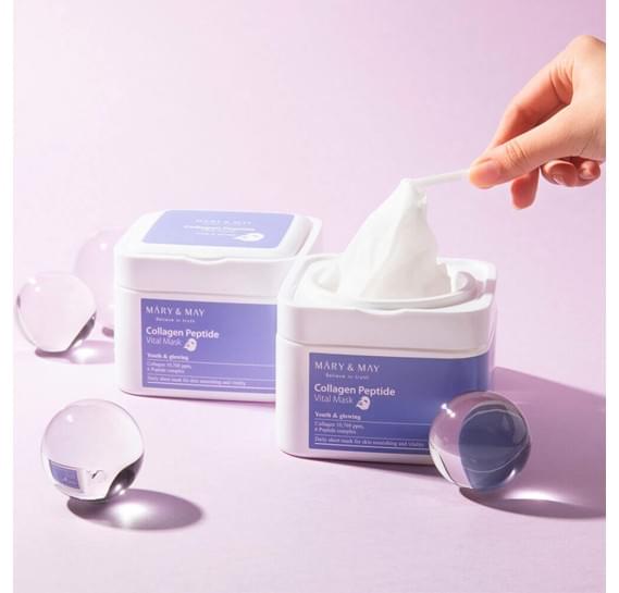 Набор увлажняющих лифтинг-масок с пептидами Mary&May Collagen Peptide Vital Mask 30 шт