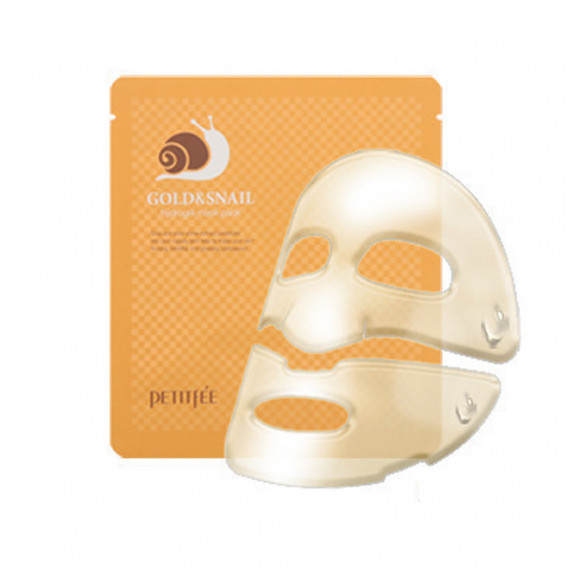 Восстанавливающая гидрогелевая маска для лица с муцином улитки Petitfee Gold & Snail Hydrogel Mask Pack PETITFEE 30 г