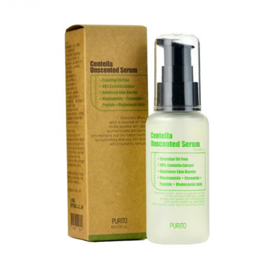 Безмасляная успокаивающая сыворотка для чувствительной кожи Purito Centella Unscented Serum 60 мл