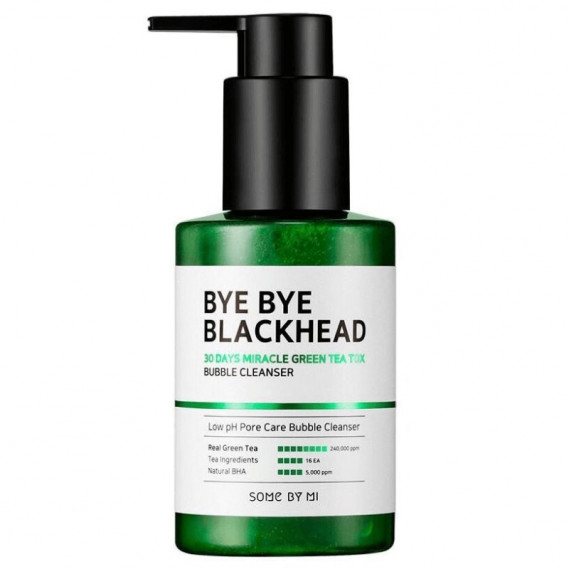 Маска-пінка проти чорних цяток із саліциловою кислотою SOME BY MI Bye Bye Blackhead 30 Days Miracle Green Tea Tox Bubble Cleanser