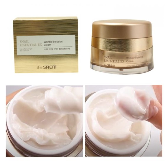 Омолоджувальний крем проти зморшок з муцином равлика The Saem Snail Essential EX Wrinkle Solution Cream THE SAEM 60 мл
