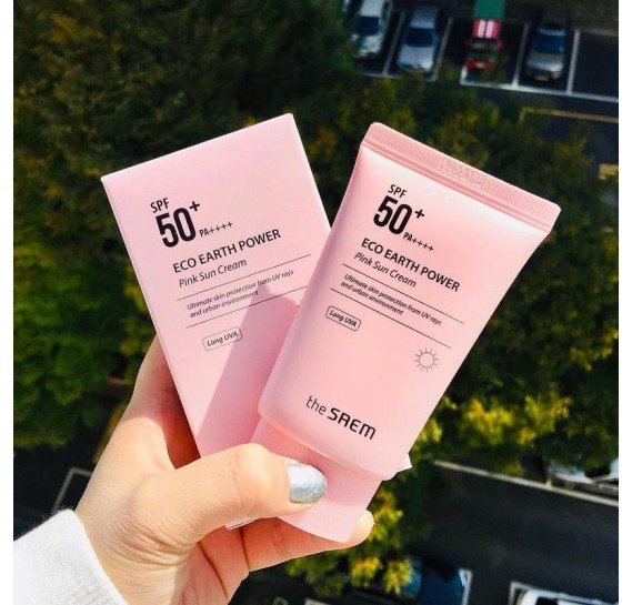 Солнцезащитный крем для проблемной кожи The Saem Sun Eco Earth Power Pink Sun Cream SPF50+ PA++++ THE SAEM 50 мл