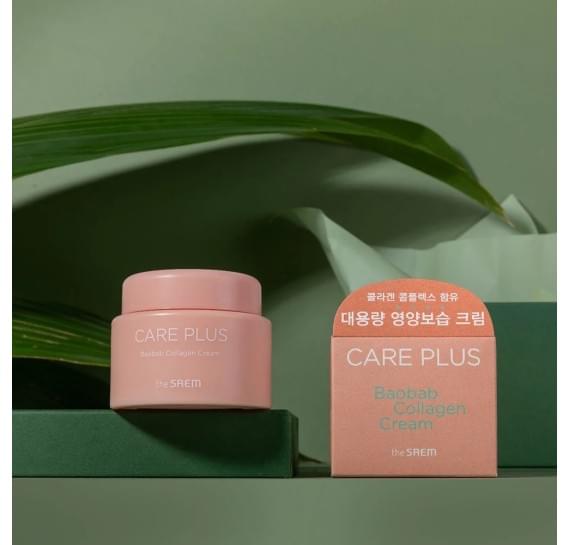 Зволожувальний колагеновий крем для обличчя з екстрактом баобаба The Saem Care Plus Baobab Collagen Cream THE SAEM 100 мл