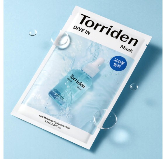 Тканинна маска для глибокого зволоження Torriden DIVE IN Low Molecular Hyaluronic Acid Mask 27 г