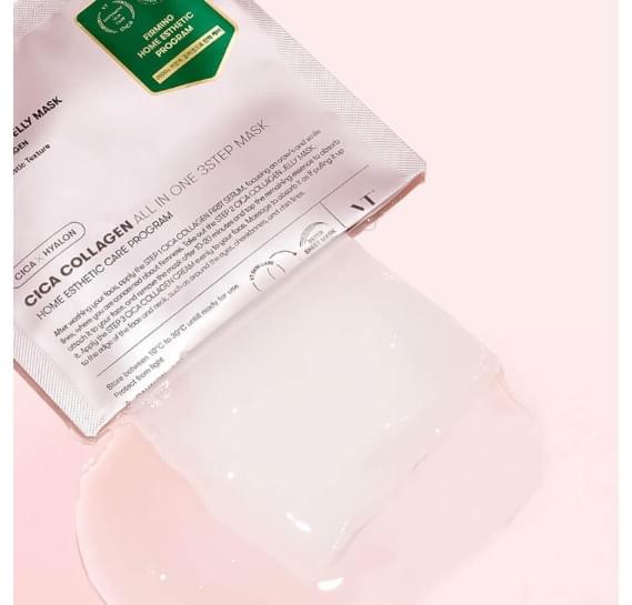 Трёхступенчатый набор с коллагеном VT Cosmetics Cica Collagen All In One 3Step Mask VT COSMETICS 24 г + 1,5 г + 1,5 г